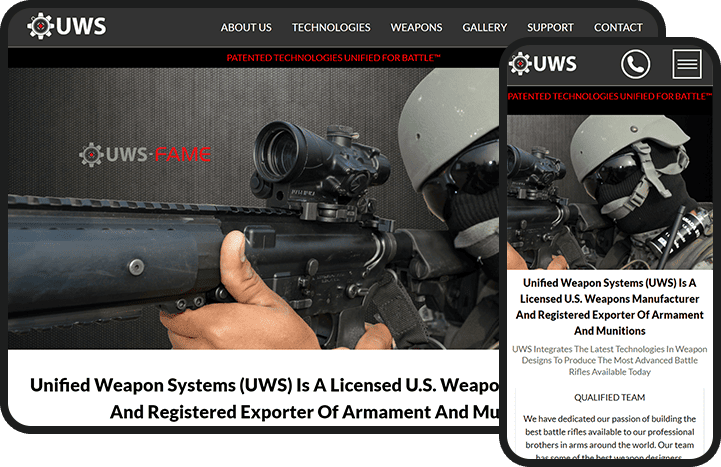 Unified Weapons Website Design