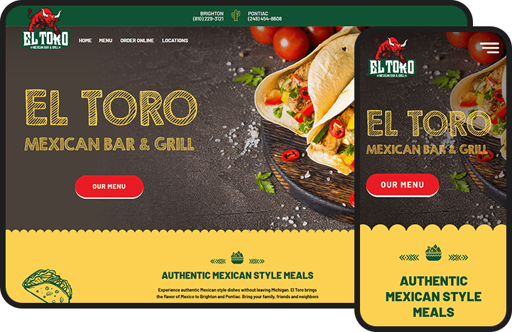 El Toro Mexican Bar & Grill Website Design