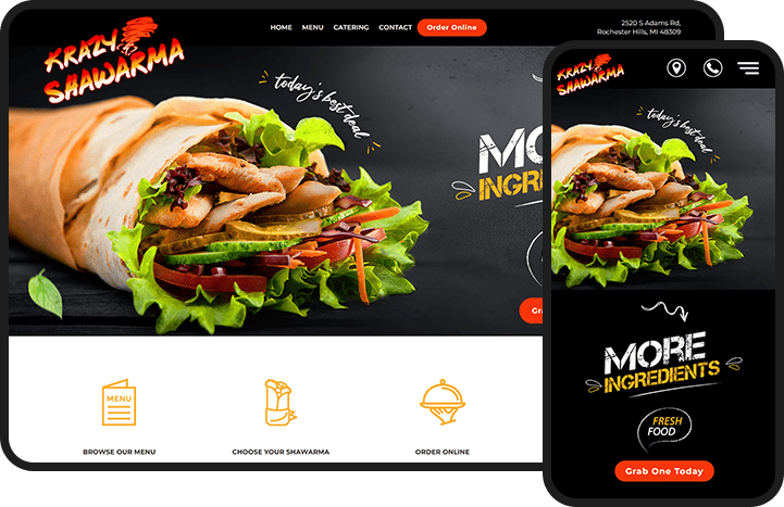 Krazy Shawarma Restaurant Website Design