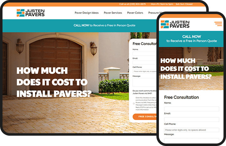 Justen Pavers Website Design