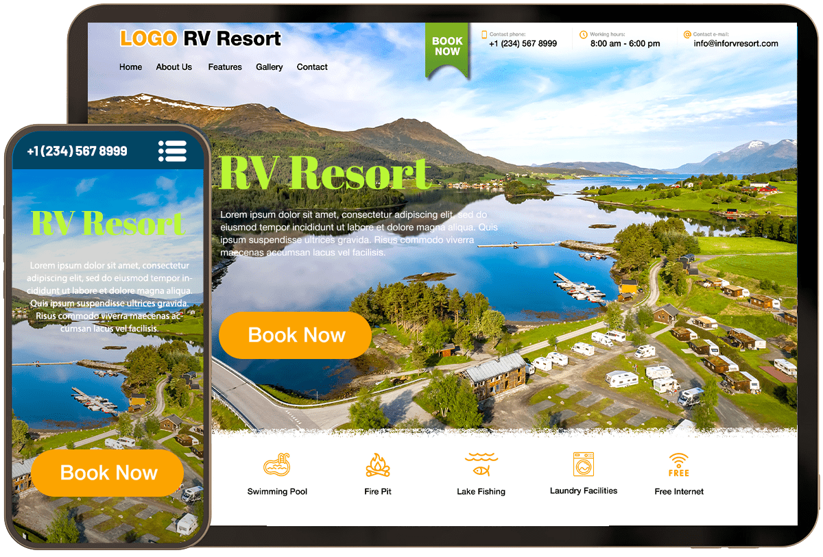 RV Resort Website Sample One