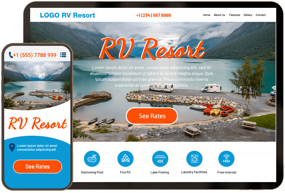 RV Resort Website Sample Two