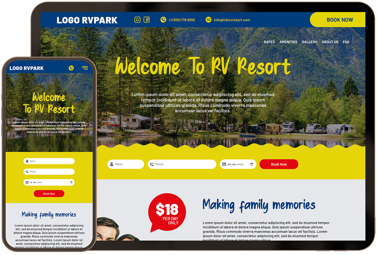 RV Resort Website Sample Five