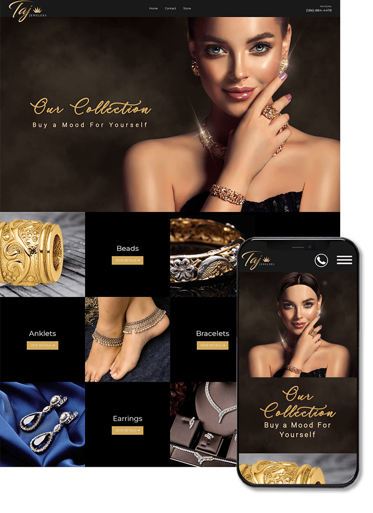 taj jewelers custom website design