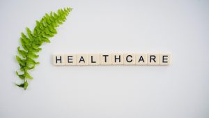 Best Healthcare Websites of 2023, image of green leaf with text saying healthcare