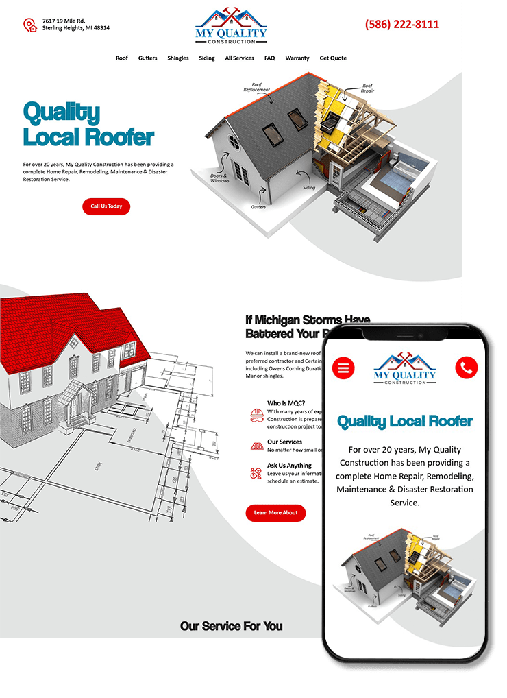 construction service website, my quality construction